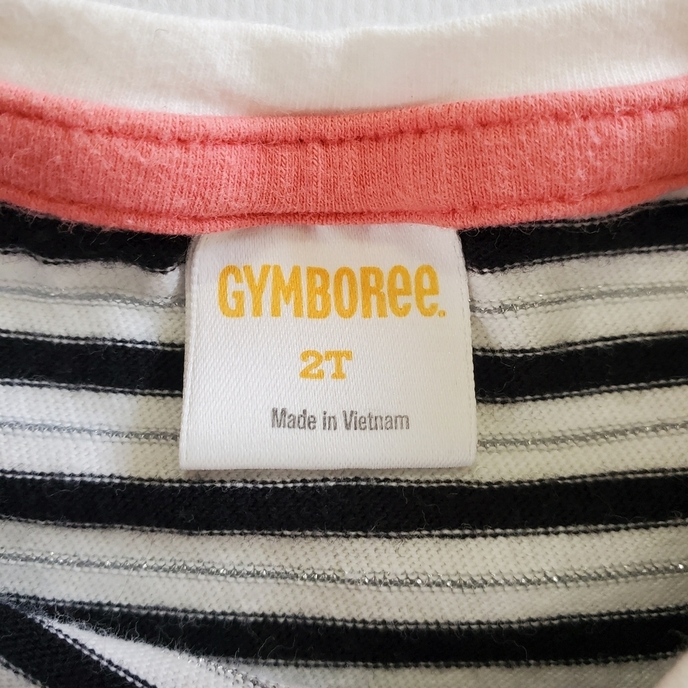 K1160 * Gymboree Girls Striped Daisy Top White Navy Blue Size 2T - Picture 4 of 8